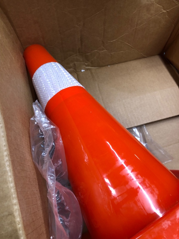 Photo 1 of BATTIFE 12Pack Traffic Safety Cones 18 inches with Reflective Collars, Durable PVC Orange Construction Cone for Traffic Control, Driveway Road Parking