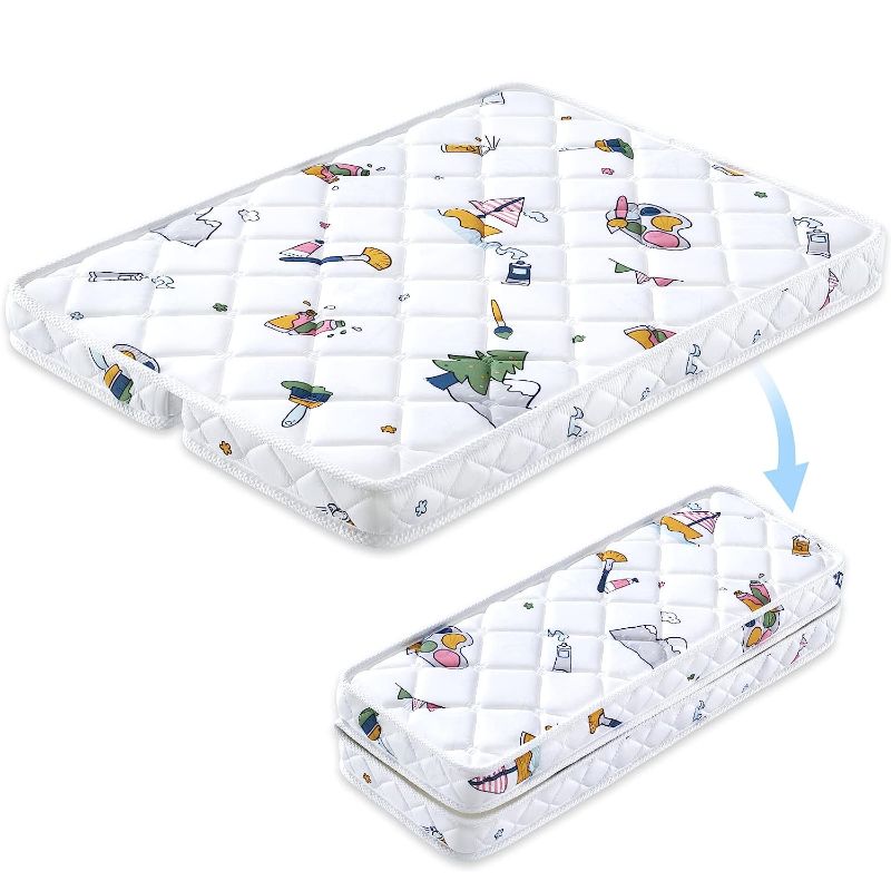 Photo 1 of Foldable Pack and Play Mattress Topper Fits for Graco & Baby Trend &Pamo Babe Playard, Comfort and Breathable Pack N Play Mattresses Pad, Firmness Playard Mattress ?Premium Foam Playpen Mattresses