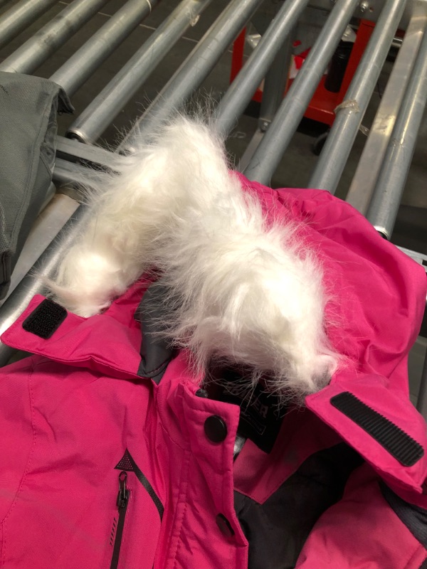 Photo 1 of Skieer Girl's Waterproof Ski Jacket Windproof Winter Jacket Fur Hooded Rain Coat Size 6-7