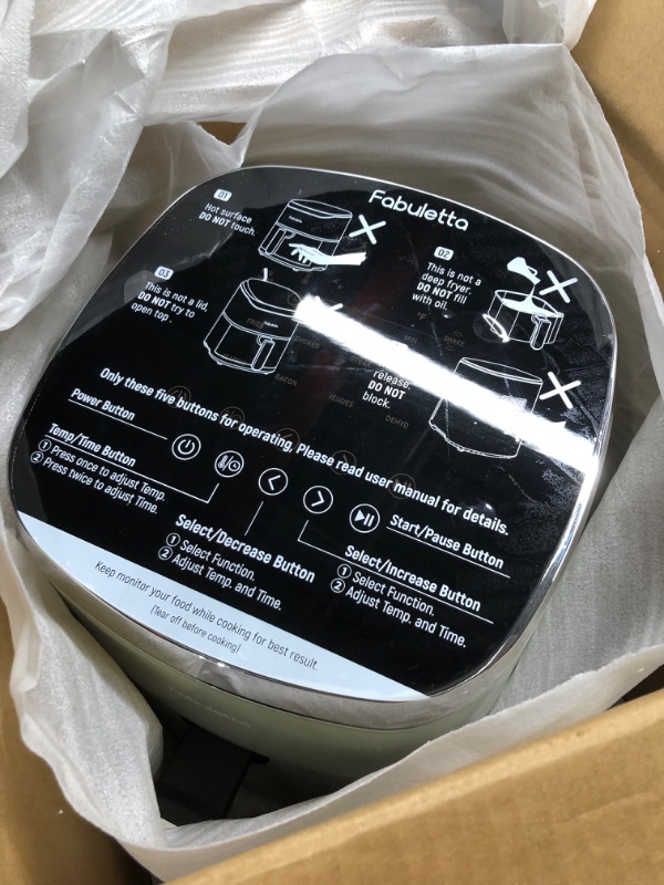 Photo 1 of Air Fryer, Fabuletta 9 Customizable Smart Cooking Programs Compact 4QT Air Fryers, Shake Reminder, 450°F Digital Airfryer,Tempered Glass Display, Dishwasher-Safe & Nonstick, Fit for 2-4 People
