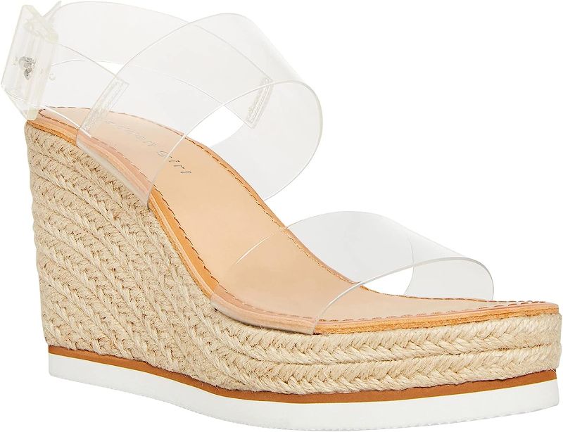 Photo 1 of Madden Girl Women's Allin Wedge Sandal, Clear, 11
