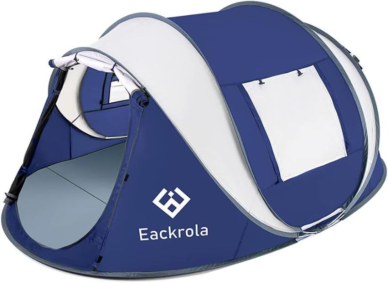 Photo 1 of Eackrola 2/4-Person-Tent, Instant Pop up Tent for Camping, Easy Setup Beach Tent Sun Shelter - Ventilated Mesh Windows, Water Resistant, Carry Bag Included