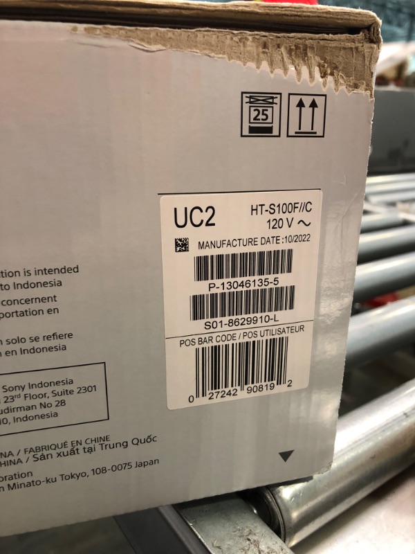 Photo 1 of Sony S100F 2.0ch Soundbar with Bass Reflex Speaker, Integrated Tweeter and Bluetooth, (HTS100F), easy setup, compact, home office use with clear sound black