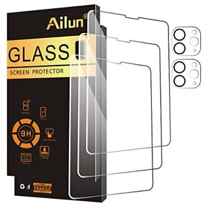Photo 1 of Ailun Screen Protector for iPad Pro 11 inch 2022/2021/2020 (4th/3rd/2nd Generation) 3 Pack + 2 Pack Camera Lens Protector,Tempered Glass,Face ID & Apple Pencil & Case Compatible [3 Pack]
