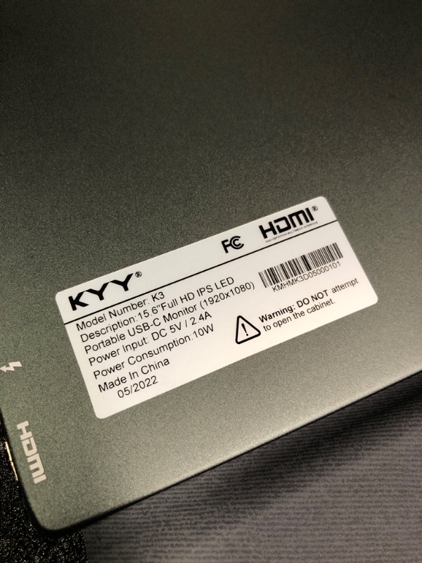 Photo 1 of KYY Portable Monitor 15.6inch 1080P FHD USB-C Laptop Monitor HDMI Computer Display HDR IPS Gaming Monitor w/Premium Smart Cover & Speakers, External Monitor for Laptop PC Mac Phone PS4 Xbox Switch
