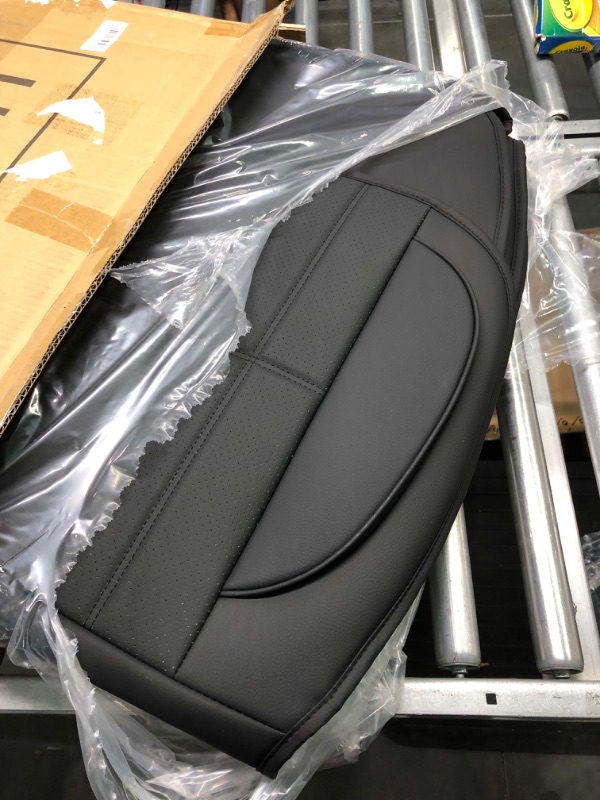 Photo 1 of AOOG Leather Car Seat Covers, Leatherette Automotive Vehicle Cushion Cover for Cars SUV Pick-up Truck, Universal Non-Slip Vehicle Cushion Cover Waterproof Protectors Interior Accessories, Front Pair FRONT PAIR BLACK