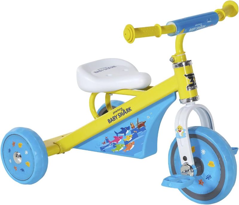 Photo 1 of Dynacraft Baby Shark Trike with Sturdy Steel Frame for Ages 2-4 Yellow, 10"
