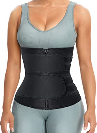 Photo 1 of Sweat Waist Trainer for Women Two Belts, Neoprene Workout Corset Waist Trainer Cincher Trimmer XL