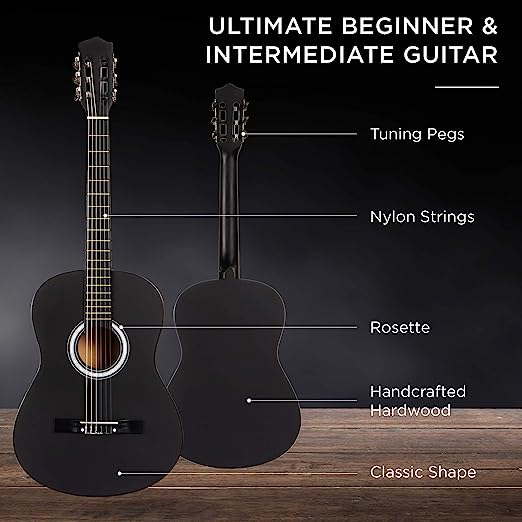 Photo 1 of Best Choice Products 38in Beginner All Wood Acoustic w/Gig Bag, Digital Tuner, - Matte Black 38in Matte Black