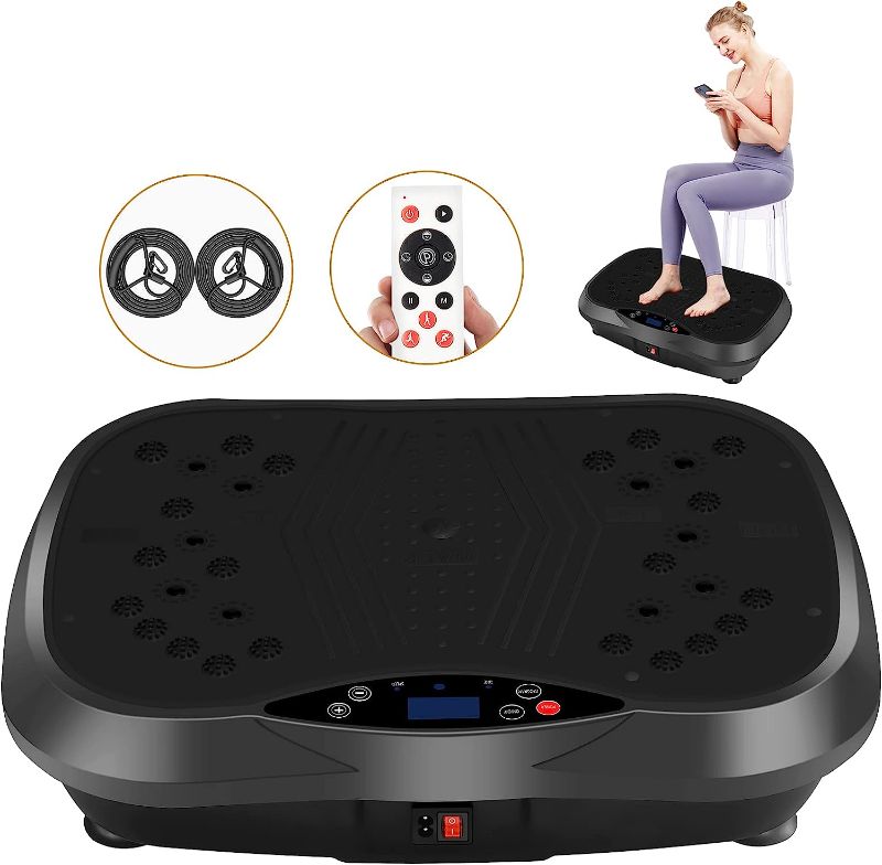 Photo 1 of YOKELE Vibration Plate Exercise Machine - Whole Body Fitness Vibration Platform - Home Training Equipment for Recovery & Wellness & Weight Loss + Resistance Bands + Remote