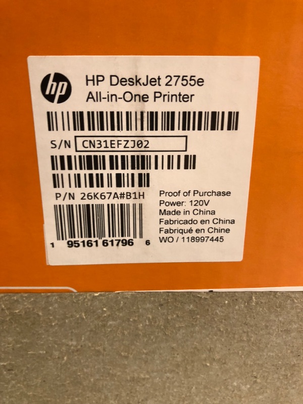 Photo 3 of DeskJet 2755e Wireless Inkjet Printer with 6 months of Instant Ink Included with HP+