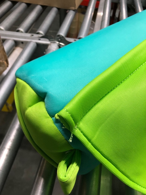 Photo 1 of Big Joe Noodle Sling No Inflation Needed Pool Seat with Armrests, Aqua/Green Double Sided Mesh, 3ft Aqua Lime Noodle Sling