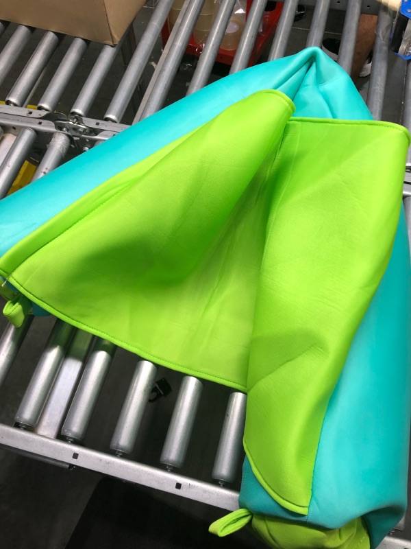 Photo 1 of Big Joe Noodle Sling No Inflation Needed Pool Seat with Armrests, Aqua/Green Double Sided Mesh, 3ft Aqua Lime Noodle Sling