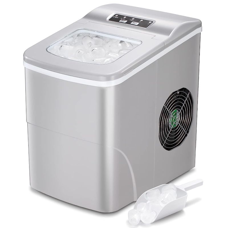 Photo 1 of AGLUCKY Countertop Ice Maker Machine, Portable Ice Makers Countertop, Make 26 lbs ice in 24 hrs,Ice Cube Ready in 6-8 Mins with Ice Scoop and Basket