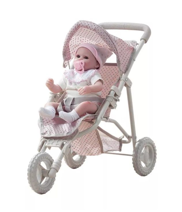 Photo 1 of Olivia's Little World - Polka Dots Princess Baby Doll Jogging Stroller - Pink & Gray

