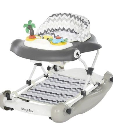 Photo 1 of Dream on Me 2-in-1 Aloha Fun Activity Baby Walker in Grey, Easy to Fold and Store