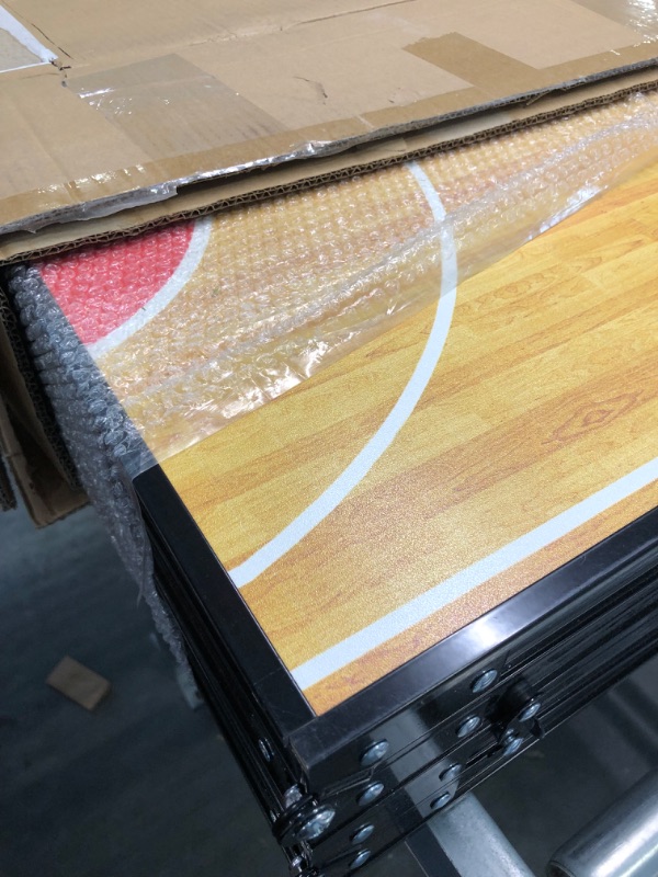 Photo 1 of 8' Folding Beer Pong Table with Bottle Opener, Ball Rack and 6 Pong Balls - Basketball Design - By Red Cup Pong