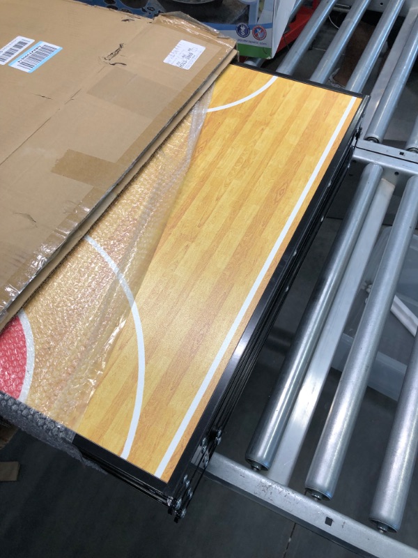 Photo 1 of 8' Folding Beer Pong Table with Bottle Opener, Ball Rack and 6 Pong Balls - Basketball Design - By Red Cup Pong