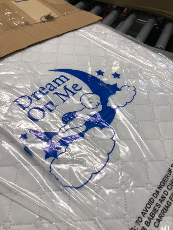 Photo 1 of Dream On Me Holly 3” Fiber Portable, Greenguard Gold Certified, Waterproof Vinyl Cover, Lightweight Mini Crib Mattress, White