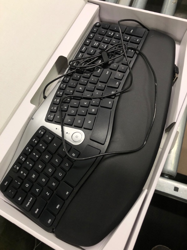 Photo 2 of Nulea Ergonomic Keyboard, Wired Split Keyboard with Pillowed Wrist and Palm Support, Featuring Dual USB Ports, Natural Typing Keyboard for Carpal Tunnel, Compatible with Windows/Mac