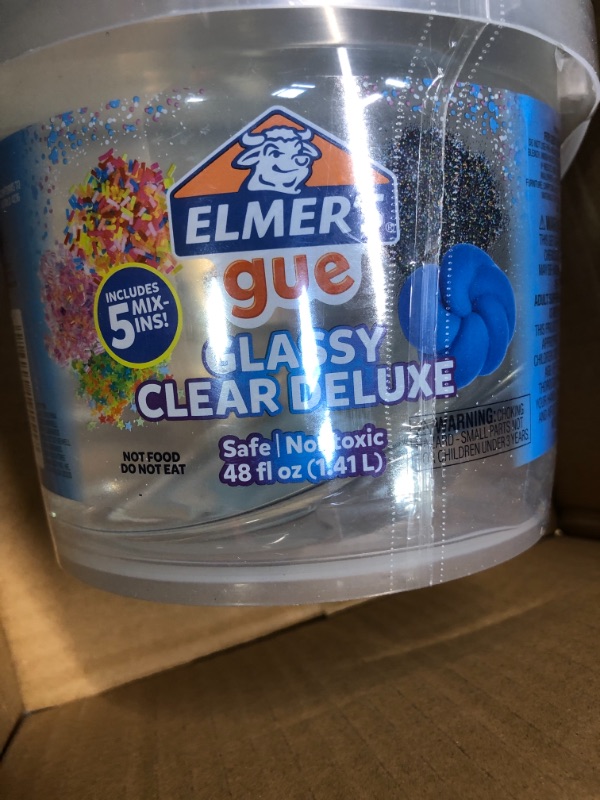 Photo 2 of Elmer's Gue Premade Slime, Glassy Clear Slime, Includes 5 Sets of Slime Add-Ins, 3 lb. Bucket

