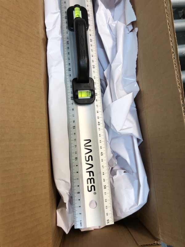 Photo 2 of Aluminum Straight Edge Ruler with Handle, It is A Aluminum Ruler, A Straight Edge ruler and A Centimeter Ruler, Ideal Ruler for Cutting, Much Safer Because of The Handle. Easy to Use and Light Weight.