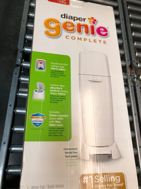 Photo 5 of Playtex Diaper Genie Complete Diaper Pail with Odor Lock Technology, White
