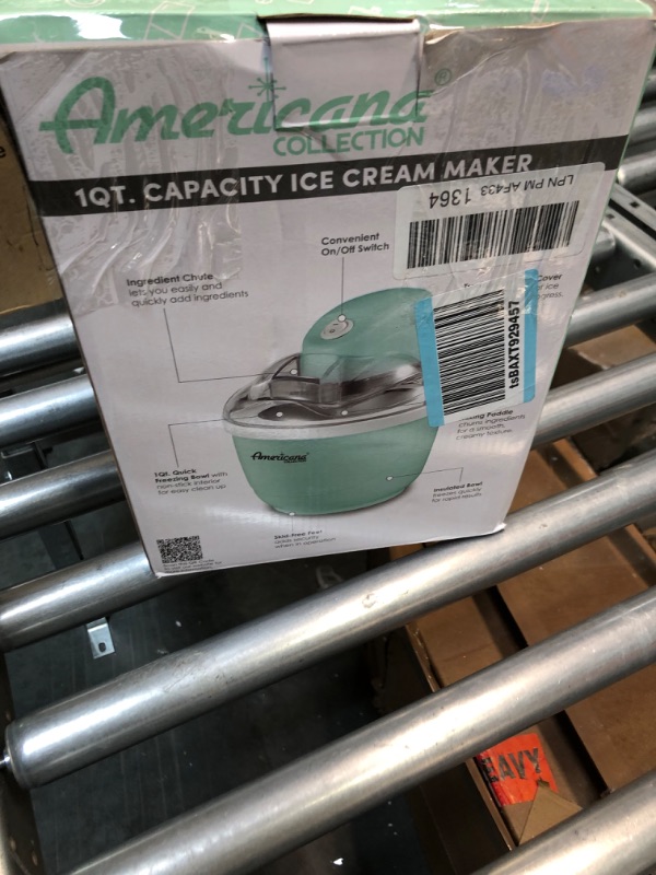 Photo 3 of Americana Collection Elite EIM520M 1 Quart Automatic Easy Homemade Electric Ice Cream Maker, Frozen Yogurt, Sorbet, Gelato Treat, with Recipes, Mint