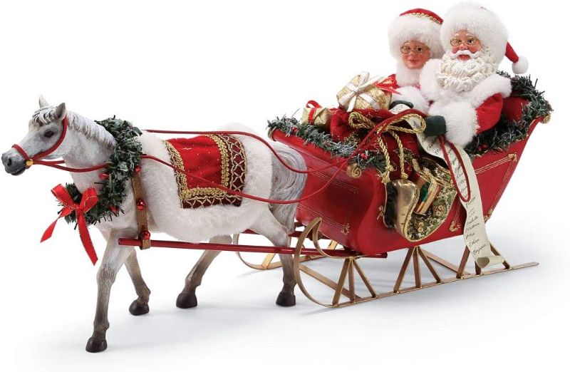 Photo 1 of Department 56 Possible Dreams Santa's One Horse Open Sleigh. Figurine, Multicolor
