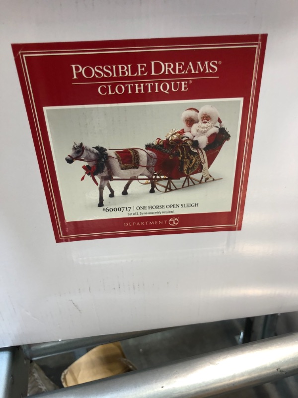 Photo 2 of Department 56 Possible Dreams Santa's One Horse Open Sleigh. Figurine, Multicolor
