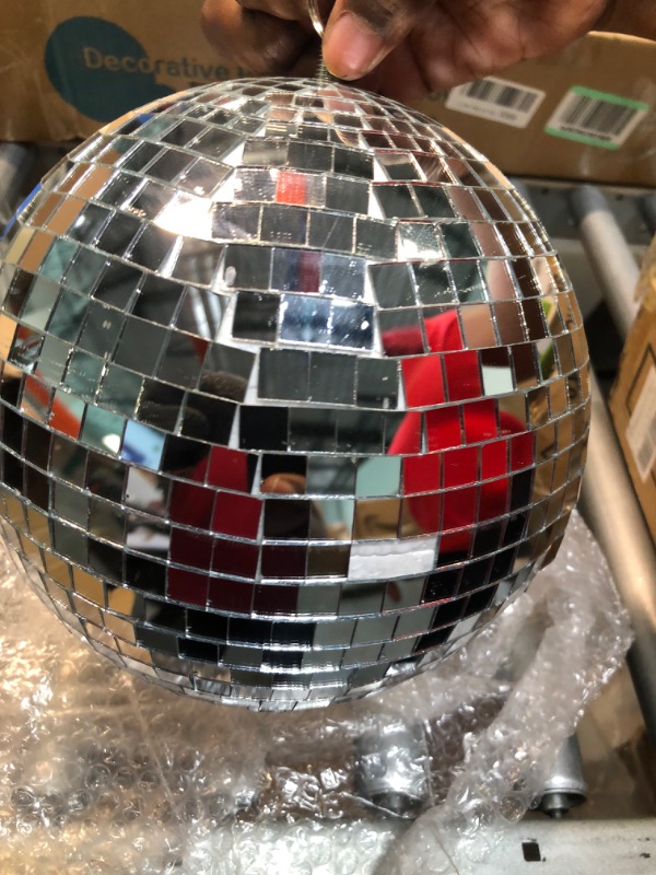 Photo 3 of 8" Mirror Disco Ball Great for a Party or Dj Light Effect Christmas
