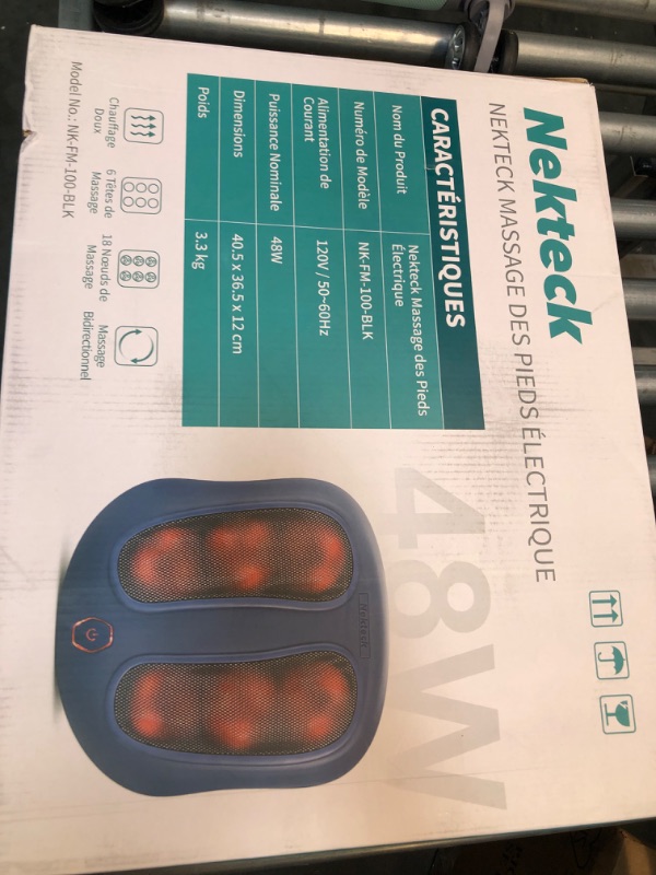 Photo 2 of Nekteck Foot Massager with Heat, Shiatsu Heated Electric Kneading Foot Massager Machine for Plantar Fasciitis, Built-in Infrared Heat Function and Power Cord?Blue)