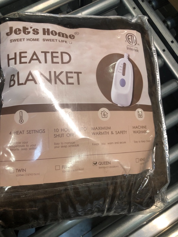 Photo 2 of JET'S HOME Heated Blanket Queen 84"x90" - ETL&FCC Certified Flannel Electric Blanket Throw Machine Washable Heating Blanket with 4 Heating Levels 10 Hours Auto-Off Overheating Protection (Pinecone) Pinecone Queen