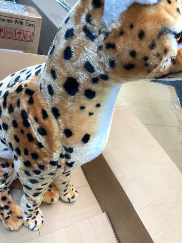 Photo 3 of Melissa & Doug Giant Cheetah - Lifelike Stuffed Animal (Stands Nearly 3 Feet Tall)