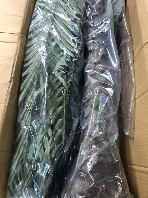 Photo 1 of AnTing Artificial Palm Tree 8.5ft Tall Trees Plants Outdoor Palm Trees for Outside Patio Trees for Decor (Set of 2) Coconut Palm Tree 8.5ft