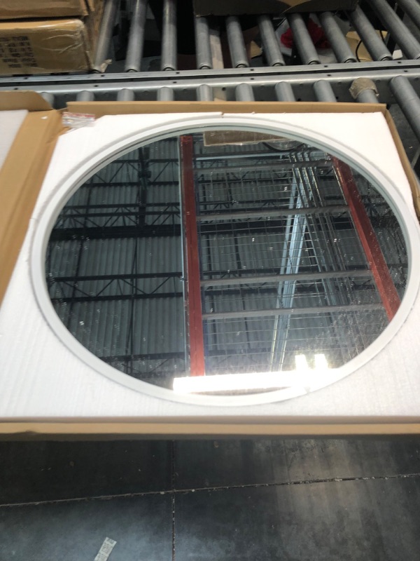 Photo 2 of 20 inch circle mirror whit4e frame 