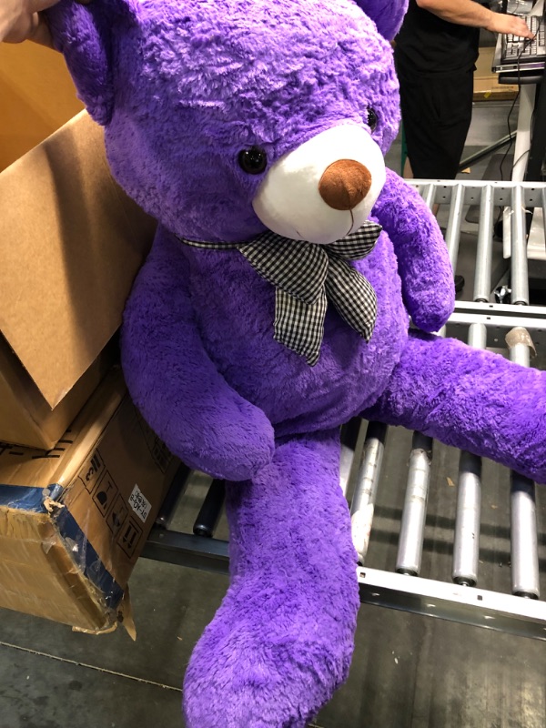 Photo 4 of MaoGoLan Giant Purple Teddy Bear 55" Life Size Huge Plush Massive Stuffed Animals for Girlfriend Kids Boyfriend