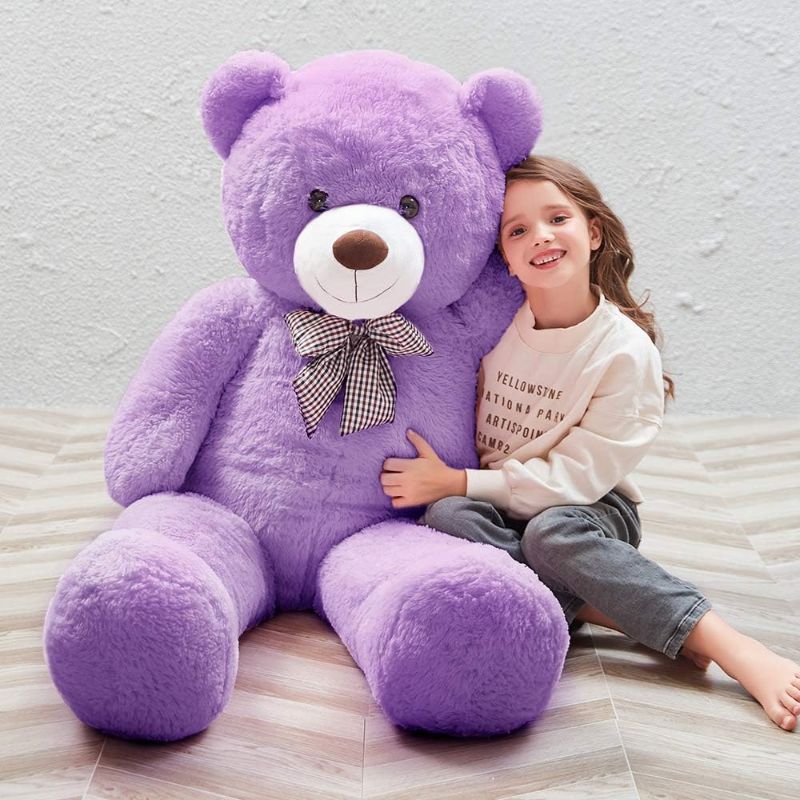 Photo 1 of MaoGoLan Giant Purple Teddy Bear 55" Life Size Huge Plush Massive Stuffed Animals for Girlfriend Kids Boyfriend