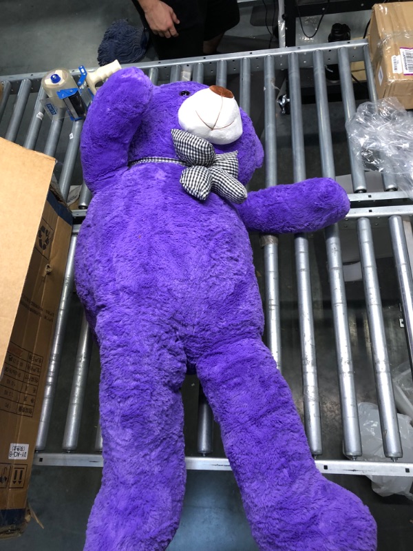 Photo 3 of MaoGoLan Giant Purple Teddy Bear 55" Life Size Huge Plush Massive Stuffed Animals for Girlfriend Kids Boyfriend