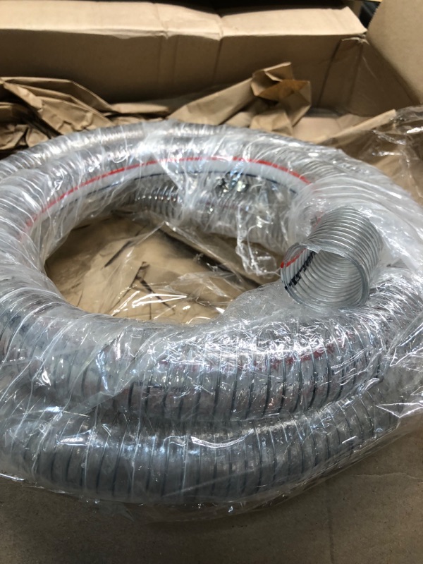Photo 4 of 1 1/4 Inch ID x 1 1/2 Inch OD Heavy-Duty Steel Wire Suction PVC Flexible Tubing High Pressure UV Chemical Resistant Thick Vinyl Hose Tube, 10FT