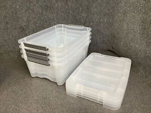 Photo 1 of  Clear Plastic Large Storage Box 6 pc
