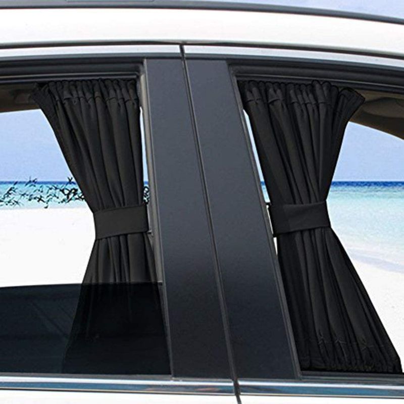 Photo 1 of 2pcs Car Side Window UV Protection Curtain Sun Shade Vehicle Slidable Retractable Window Shield