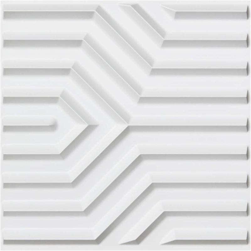 Photo 1 of Art3d Decorative 3D Panels in Modern Wall Design, 32 Square Feet, Stripe