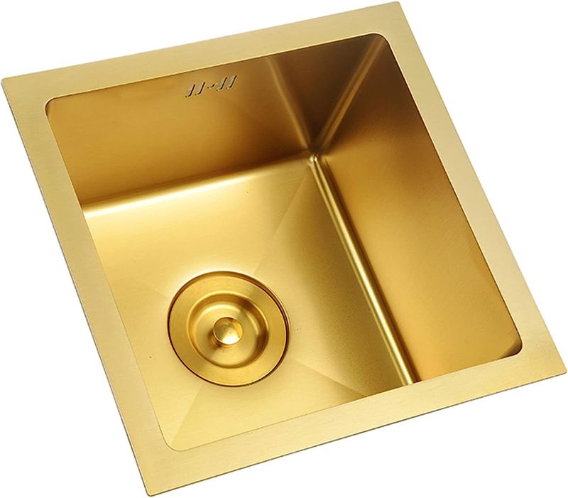 Photo 1 of  Kitchen Essential Sink  Square Stainless Steel RV Utility Sink w Golden