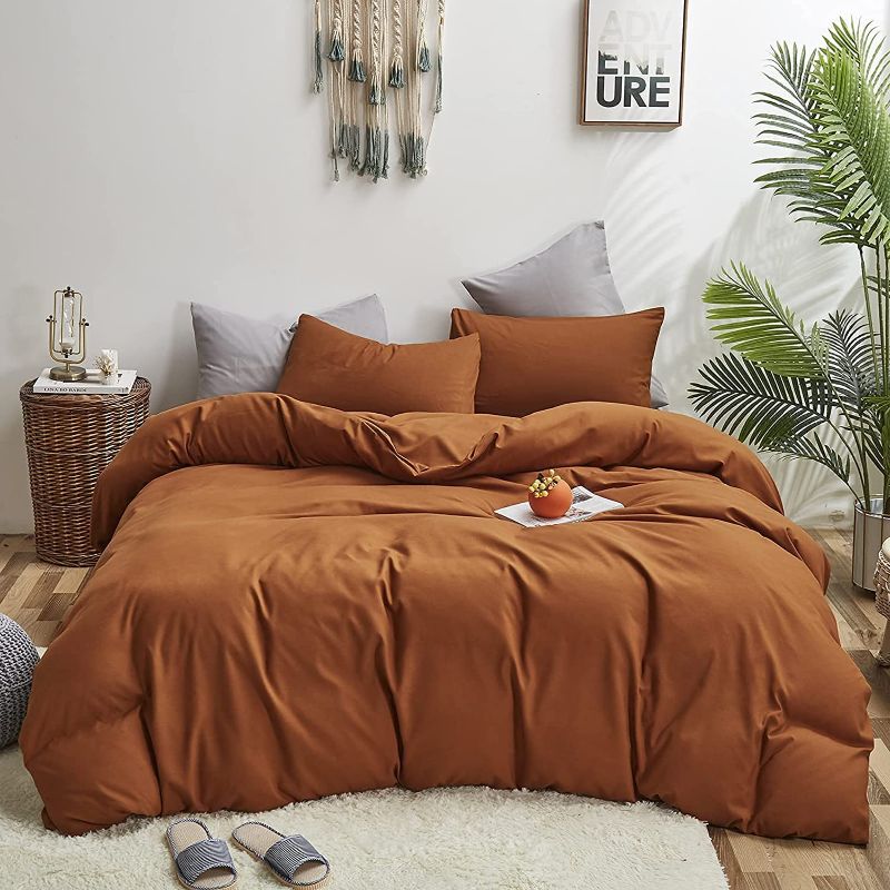 Photo 1 of  Pumpkin King Size Comforter Set Rust Bedding Comforter Sets Burnt Orange Comforter Terracotta Bed Comforter Brown
