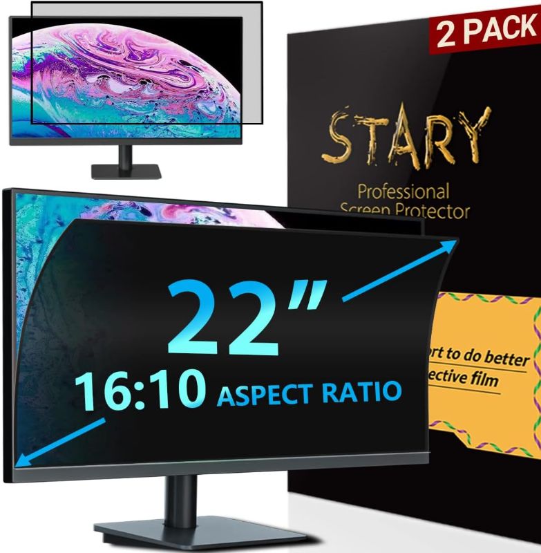 Photo 1 of [2Pack]2023 Upgrade 22 Inch Computer Privacy Screen Filter for 16:10 Widescreen Monitor-Anti Glare/Blue Light Privacy Screen for Computer Monitor Shield on Data Confidentiality/Easy Install in Seconds