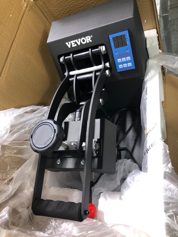 Photo 3 of VEVOR Heat Press 6x3.75Inch Curved Element Hat Press Clamshell Design Heat Press for Hats Rigid Steel Frame No Stick Digital LCD Timer and Temperature Control (6x3.75Inch Clamshell Design)