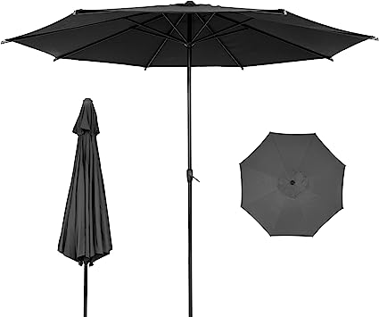 Photo 1 of Abba Patio Patio Umbrella Market Outdoor Table Umbrella with Auto Tilt and Crank for Garden, Lawn, Deck, Backyard & Pool, 8 Sturdy Steel Ribs,
