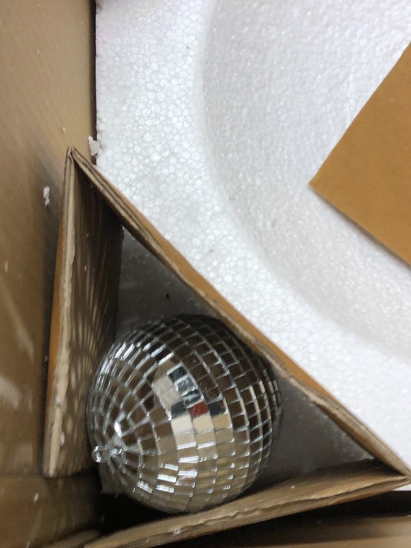 Photo 4 of 4 Pack Large Disco Ball Silver Hanging Disco Balls Reflective Mirror Ball Ornament for Party Holiday Wedding Dance and Music Festivals Decor Club Stage Props DJ Decoration (4 Inch, 20 Inch)