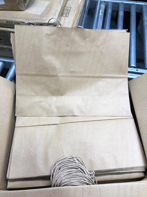 Photo 2 of Brothersbox Large Brown Paper Bags with Handles 100PCS Kraft Paper Bags with Handles Craft Gift Bags Bulk, 16*6*12 Inch Large Paper Bags Kraft Bags for Birthday Party Grocery Retail Shopping Business